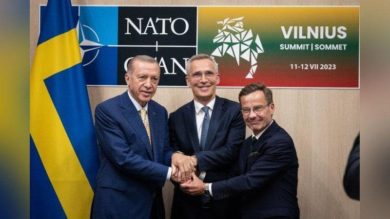 'Erdog`an Shvesiyaning NATOga a`zo bo`lishi haqidagi protokolni imzoladi'ning rasmi