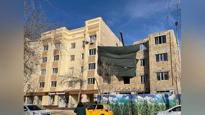 'Nukusda qurilayotgan ko`p qavatli turar joy binosining devori buzib tashlandi'ning rasmi