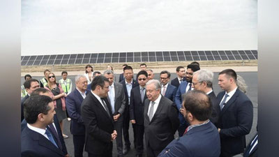 Изрображение 'Генсек ООН ознакомился с работой солнечной электростанции под Ташкентом'
