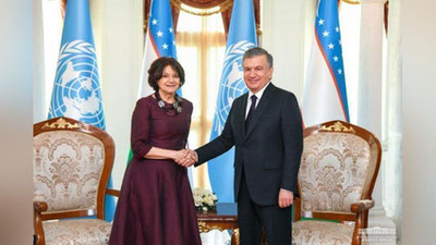 'Shavkat Mirziyoev BMT Bosh kotibi o`rinbosari bilan uchrashdi'ning rasmi