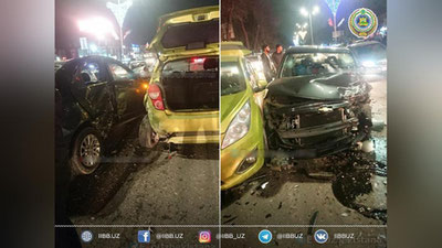 Изрображение 'Около Фархадского рынка в Ташкенте столкнулись пять автомобилей (фото)'