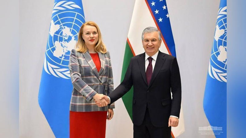 Изрображение 'Шавкат Мирзиёев принял заместителя Генерального секретаря ООН Татьяну Молчан'