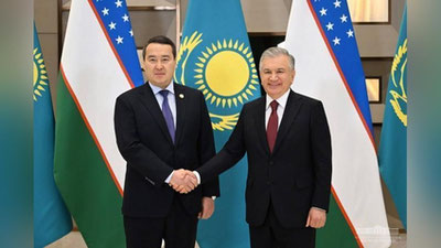 Изрображение 'Президент Узбекистана обсудил с премьер-министром Казахстана реализацию договоренностей'