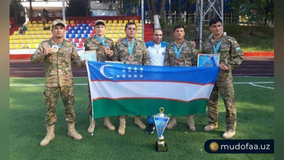 'Ўзбекистон ҳарбийлари халқаро ҳарбий спорт ўйинларида фахрли 2-ўринни эгаллашди'ning rasmi