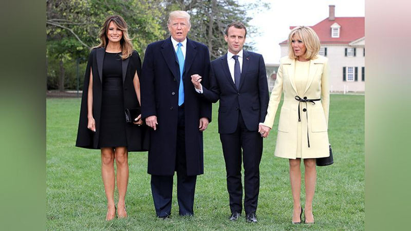 'Эммануэль Макрон АҚШга расмий ташрифи билан келди 'ning rasmi