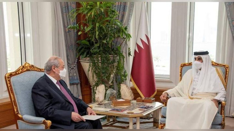 'Қатар Амири Шайх Тамим Ўзбекистоннинг Афғонистондаги тинчлик жараёнини қўллаб-қувватлаш борасидаги саъй-ҳаракатини юқори баҳолади'ning rasmi