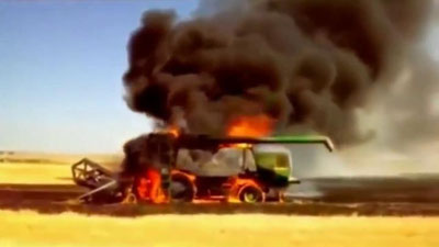 'Namanganda  g`alla o`rish kombayni yonib ketdi'ning rasmi