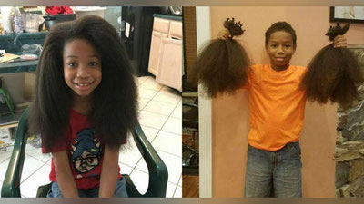 '8 yashar bolakay saraton kasalligiga chalingan bolalar uchun 2 yil davomida sochlarini o`stirdi (Foto)'ning rasmi