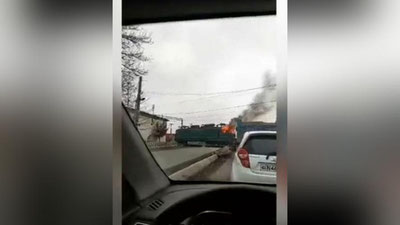 Изрображение 'Возгорание в кабине машиниста произошло у поселка Назарбек (видео)'