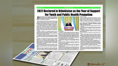 '«Iran News» nashrida Shavkat Mirziyoevning tashabbuslariga bag`ishlangan maqola chop etildi'ning rasmi