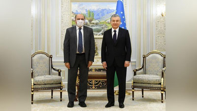 'Shavkat Mirziyoev maslahatchisi Suma Chakrabarti bilan uchrashdi'ning rasmi