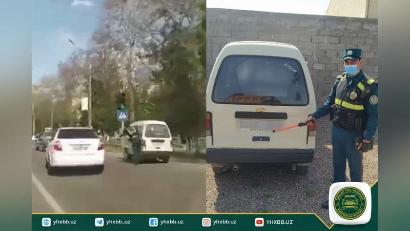 'Angrenda GAI xodimi qoida buzgan "Damas"ni shaxsiy avtomobilida ta`qib qildi'ning rasmi