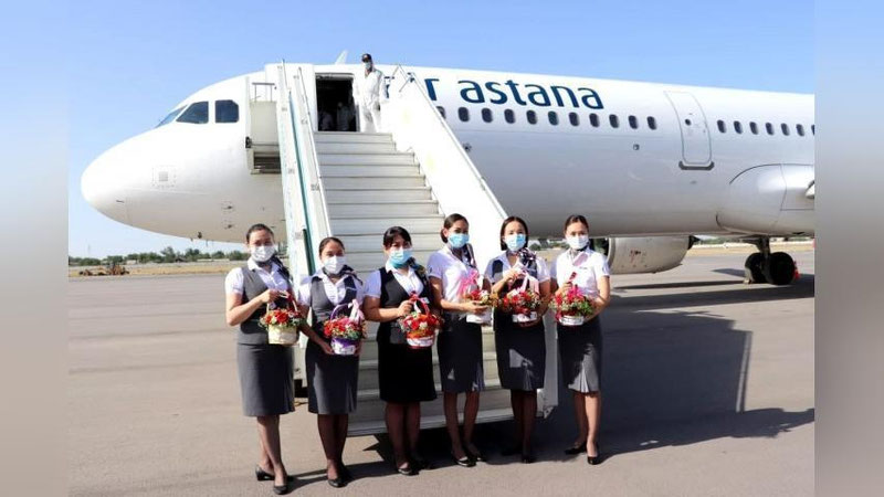 '"Air Astana" Almati-Samarqand-Almati yo`nalishida ilk qatnovni amalga oshirdi'ning rasmi
