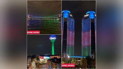 'Turkiyaning razmzi bo`lgan binolar  O`zbekistonning bayrog`idagi ranglar bilan jilolandi'ning rasmi