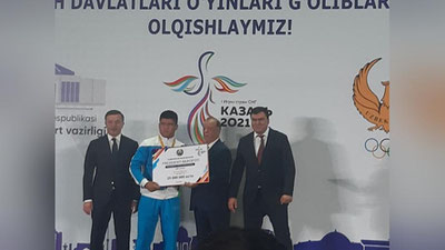 'MDH o`yinlarida muvaffaqiyatli ishtirok etgan O`zbekiston delegasiyasi Toshkentda kutib olindi'ning rasmi