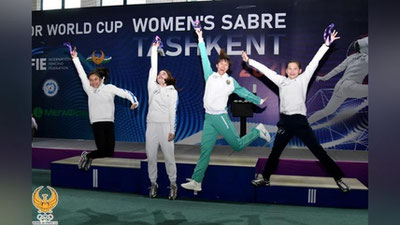 Изрображение 'Юные фехтовальщицы Узбекистана блестяще выступили на Кубке мира'