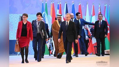 '"Ўзбекистон Осиё, Европа ва Африка қитъаларининг карвон йўллари туташган ҳудуд сифатида машҳур бўлган" — Биринчи Тошкент халқаро инвестиция форуми Президент нутқи билан бошланди'ning rasmi