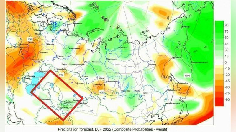 'Шимолий Евроосиё иқлим маркази Ўрта Осиё мамлакатлари учун ёғингарчилик прогнозини эълон қилди'ning rasmi