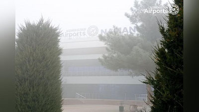 Изрображение 'Из-за плохой видимости ограничена работа аэропорта в Намангане'