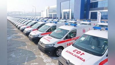 'Tez tibbiy yordam ko`rsatish uchun hududlarga “Volkswagen Caddy“ mashinalari tarqatildi'ning rasmi