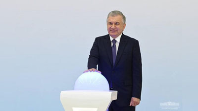 Изрображение 'Президент Узбекистана дал старт 6-ти новым предприятиям в Сурхандарье'