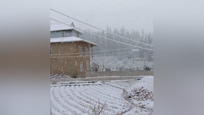 'Qashqadaryo va Jizzax viloyatlarining bir netcha tumanlarida kuchli qor yog`di (video)'ning rasmi