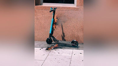 Изрображение 'В Петербурге самокат взорвался во время движения (видео)'