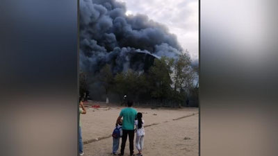 Изрображение 'В Учкудуке горел спортзал (видео)'