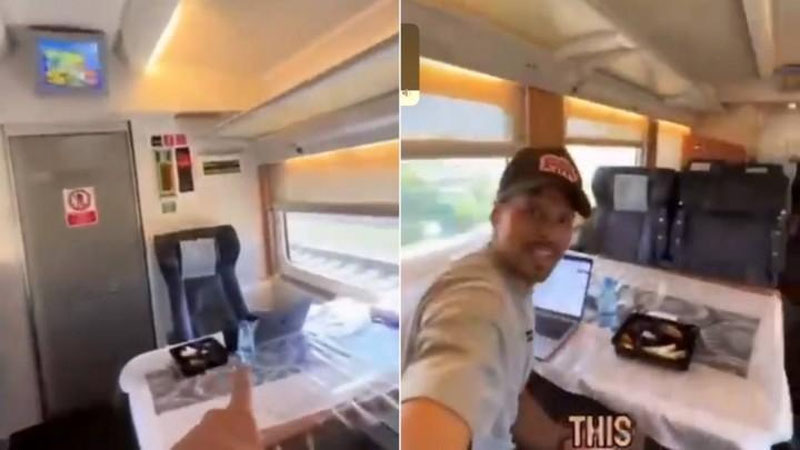 'Чет эллик сайёҳ "Афросиёб" поездида 15 АҚШ доллари пора эвазига эконом классдан бизнес классга жойини алмаштиргани ҳақида видео эълон қилди (видео)'ning rasmi