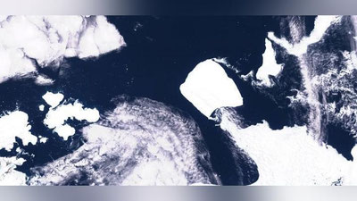 Изрображение 'Крупнейший в мире айсберг впервые за 37 лет начал движение'