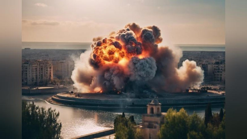 'Bokuda kuchli portlash yuz berdi'ning rasmi