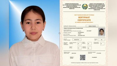 Изрображение 'В Навои четвероклассница смогла доказать владение английским языком на уровне B2'