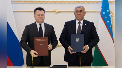 'O`zbekiston va Rossiya Bosh prokurorlari o`rtasida uchrashuv bo`lib o`tdi'ning rasmi