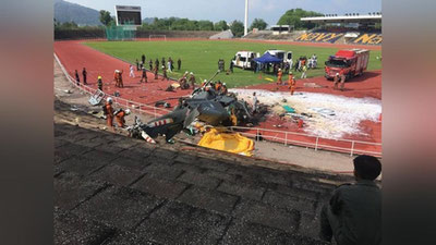 Изрображение 'В Малайзии два вертолета столкнулись в воздухе (видео)'