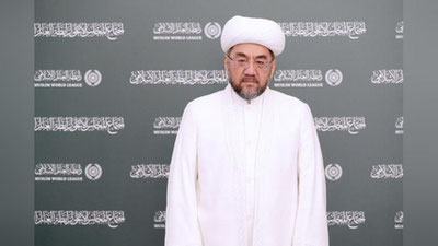 'Muftiy Nuriddin Xoliqnazarov Islom olami uyushmasi Oliy kengashi a`zosi bo`ldi'ning rasmi