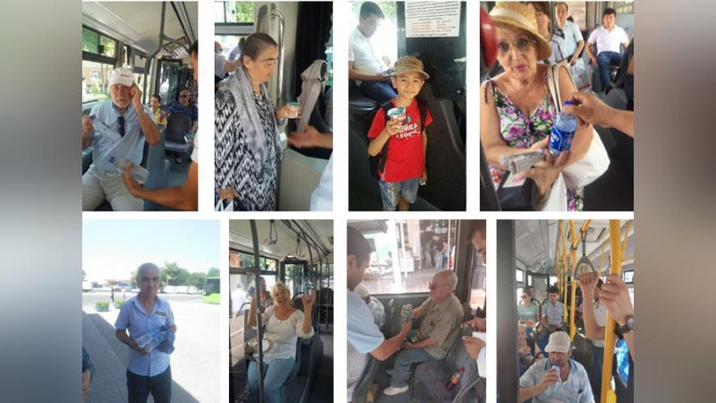 Изрображение 'В ТАШКЕНТСКИХ АВТОБУСАХ БЕСПЛАТНО РАЗДАЮТ ВОДУ (ВИДЕО)'