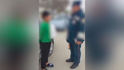 Изрображение 'В Джизаке остановили "Нексию" под управлением 13-летнего ребенка (видео)'