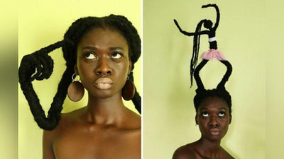 'Африкалик рассом қиз сочларидан ҳайкалтарошлик асарлари яратмоқда (ФОТО)'ning rasmi