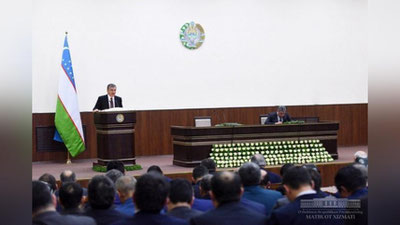 'Шавкат Мирзиёев раислигида Қашқадарё вилояти фаоллари йиғилиши бўлиб ўтди'ning rasmi