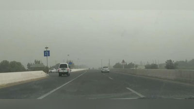 Изрображение 'Пыльная буря на юге Узбекистана: содержание вредных частиц превышено в 12 раз'