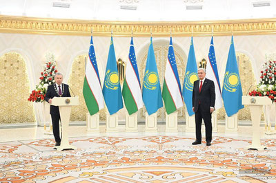 Image of 'Shavkat Mirziyoyev was awarded the highest state award of Kazakhstan.'