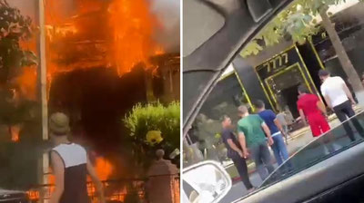 Image of 'A fire broke out in a clothing store and in the adjacent house in Andijan (video).'