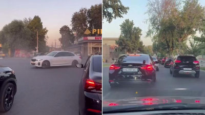 Image of 'In Fergana, the driver of a BMW who drifted was imprisoned for 7 days.'