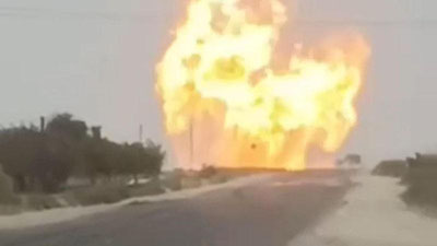 Изрображение 'В Кашкадарье из-за утечки в газопроводе произошел пожар (видео)'