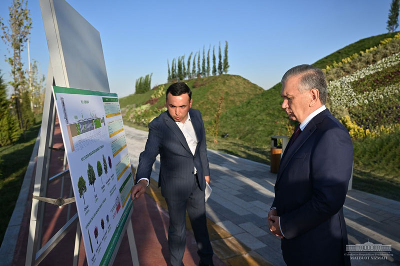 Image of 'Shavkat Mirziyoyev got acquainted with the construction and beautification projects on the New Uzbekistan street.'