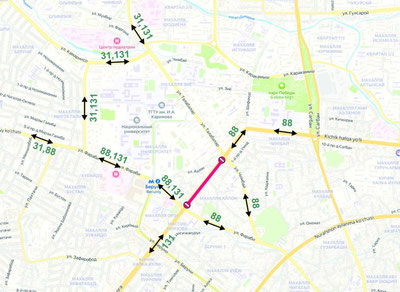 Изрображение 'В Алмазарском районе изменили движение 3-х автобусных маршрутов'