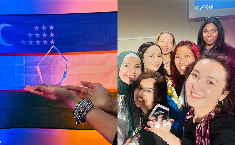 Image of 'The team of women from Uzbekistan won the TechWomen program in the USA.'