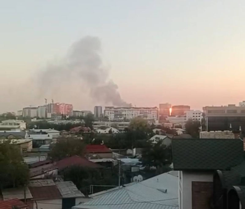 Image of 'A fire broke out at a hotel in the center of Tashkent.'