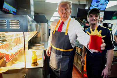 Image of 'During his election campaign, Trump tried working at a restaurant.'