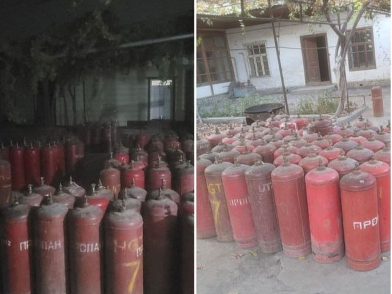 Image of 'In Fergana, hidden "bunkers" with liquefied gas cylinders were identified.'